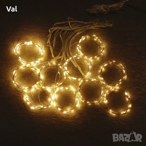 Коледни лампички с 300 LED лампи, 3 метра на 3 метра, коледна завеса с дистанционно. , снимка 5 - Декорация за дома - 52525932