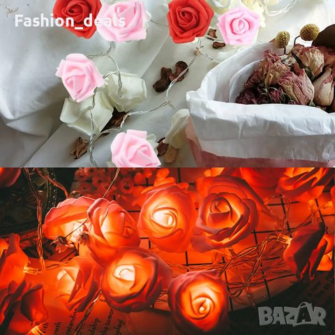 Нови LED светлини рози USB Лампички на батерия за украса декорация дом, снимка 3 - Декорация за дома - 37842942