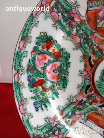 Стара КИТАЙСКА Чиния Маркирана , Family Rose, снимка 4 - Антикварни и старинни предмети - 49957817