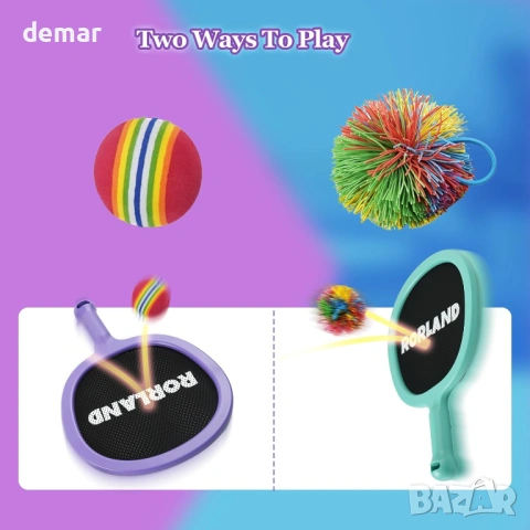 Комплект от 2 ракети и 4 меки топки, комплект за бадминтон, за всички възрасти, снимка 7 - Други спортове - 54065918