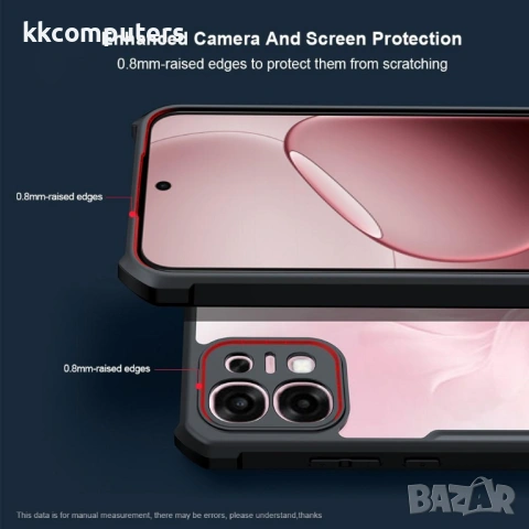 XUNDD Прозрачен Калъф за Oppo A6 Pro 5G / 4G - TPU+Акрил, Airbag, 0.8mm защита, Черен, снимка 4 - Калъфи, кейсове - 54292800
