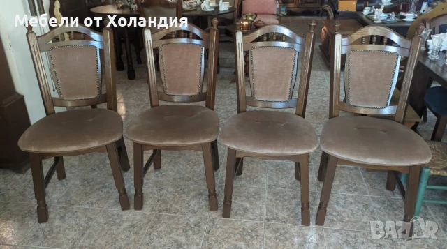 4 дъбови стола с дамаска, снимка 2 - Столове - 50999504