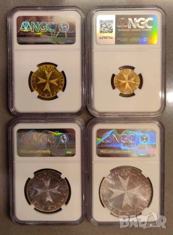 Малтийски орден - лот монети 1961 NGC - Злато,Сребро, снимка 6 - Нумизматика и бонистика - 52283882