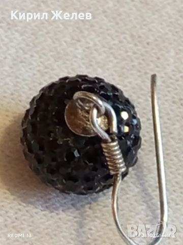 Висяща сребърна обеца с инкрустирани кристали Сваровски 51115, снимка 7 - Обеци - 52736165