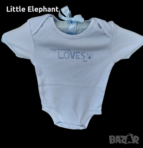 Боди с къс ръкав за 12-18 мес момченце"My mummy loves me",Англия/ново
