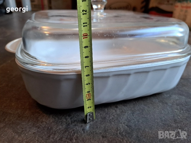 френско квадратно керамично плато със стъклен похлупак 29/6, снимка 7 - Чинии - 52809755