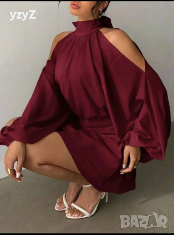 Червена къса рокля, снимка 5 - Рокли - 54255302