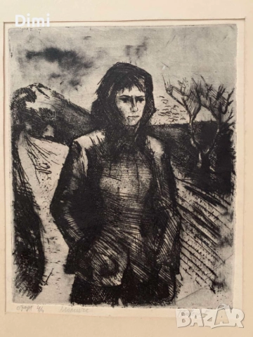 ТОДОР ПОПТОШЕВ 2 бр. дърворез 1964 г., снимка 4 - Картини - 52838076