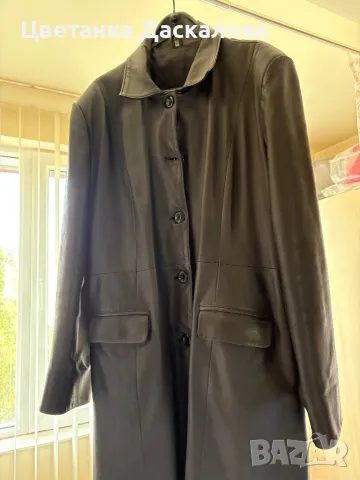 Дамско кожено манто XXL, снимка 4 - Палта, манта - 47661607
