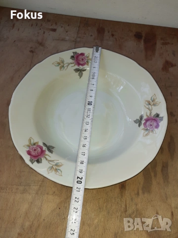 Български порцелан чиния хубава шарка, снимка 6 - Антикварни и старинни предмети - 53267836