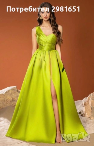 Уникална сатенена рокля, снимка 2 - Рокли - 54264202