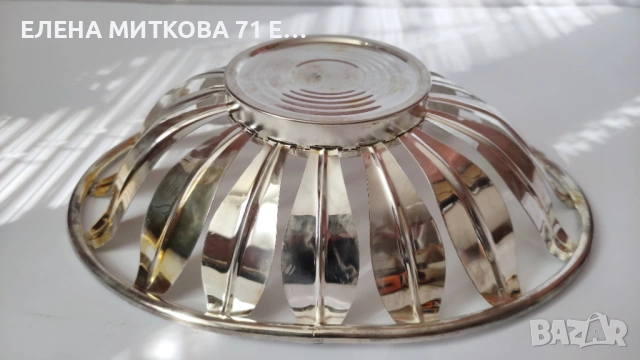 Голяма посребрена фруктиера нова в кутия, снимка 4 - Аксесоари за кухня - 54103634
