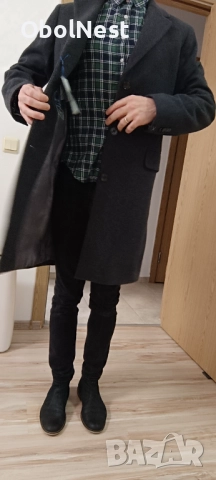 Мъжко палто MANGO WOOL BLEND (ново, с етикети), снимка 4 - Палта - 52410434