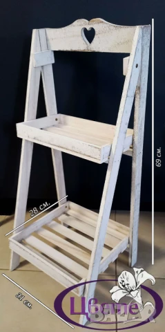 Сгъваема винтидж етажерка-дърво, снимка 6 - Етажерки - 51419508