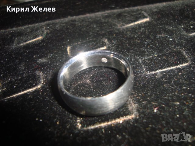 СТОМАНЕН ПРЪСТЕН с ОТВЪТРЕ ВГРАДЕН СКЪПОЦЕНЕН КАМЪК МНОГО ОРИГИНАЛЕН ТИП ХАЛКА 19695, снимка 4 - Пръстени - 32101929