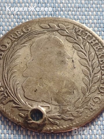 Сребърна монета 20 кройцера 1768г. Мария Терезия Виена Австрия 14942, снимка 2 - Нумизматика и бонистика - 42871693