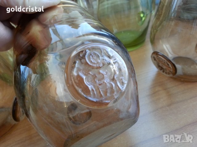 Стъклени чаши халби цветно стъкло, снимка 2 - Антикварни и старинни предмети - 36989694