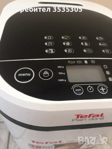 Хлебопекарна Tefal Pain Doré PF210138, 700 W, 1000 гр, 12 програми, 3 настройки,, снимка 3 - Хлебопекарни - 51114076