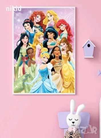 Дисни Принцеси детски 5D гоблен диамантен картина мозайка за направа по схема с камъчета, снимка 3 - Гоблени - 49293689