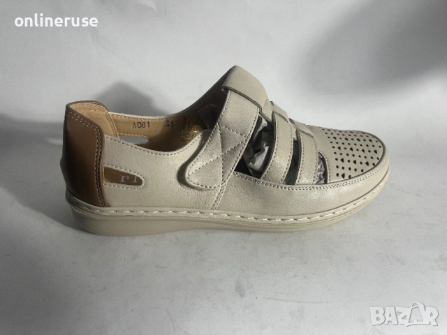 Дамски обувки бежово перфорация, снимка 2 - Дамски ежедневни обувки - 54203694