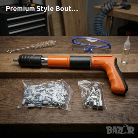 Професионален пистолет за забиване на пирони + 50 броя пирона