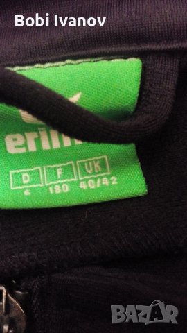 erima анцуг горнище черно с зелени кантове размер 42, снимка 6 - Спортни екипи - 42899005