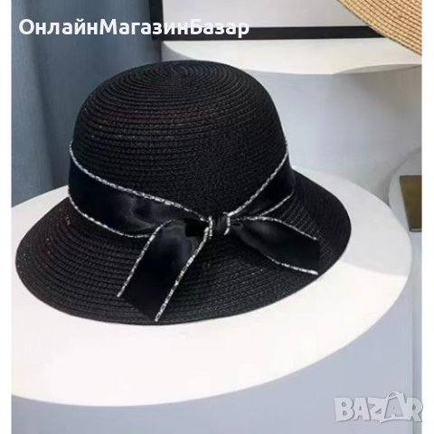 Елегантна и модерна сламена шапка с пандела, снимка 3 - Шапки - 44434818