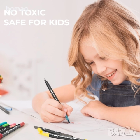  Ohuhu Maui Series маркери с два писеца тип четка и тънък писец, Ohuhu 100 цвята , снимка 4 - Ученически пособия, канцеларски материали - 52182038