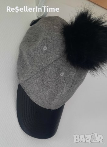 Нова дамска шапка с пухче , снимка 2 - Шапки - 42757211