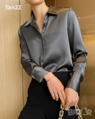 Дамска сатенена риза, снимка 4 - Ризи - 48202045