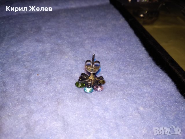 ПРЕКРАСНА СКЪПОЦЕННА СРЕБЪРНА ОБЕЦА СНЕЖИНКА СРЕБРО 925 с РАЗНОЦВЕТНИ ФАСЕТИРАНИ КАМЪНИ 27256, снимка 7 - Обеци - 39654136