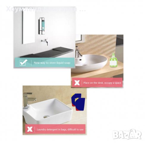 Стилен диспенсър за течен сапун 400мл - дозатор за монтаж на стена, снимка 8 - Други - 29463735