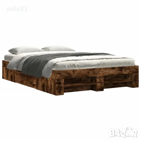 vidaXL Рамка за легло без матрак опушен дъб 120x200 см инженерно дърво