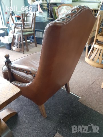 Ретро кресло естествена кожа внос от Холандия , снимка 5 - Дивани и мека мебел - 40253214