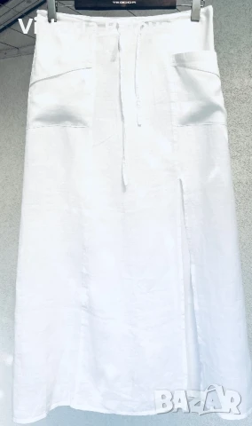 Екстравагантна ленена пола NUVOLA Италия, снимка 9 - Поли - 51228026