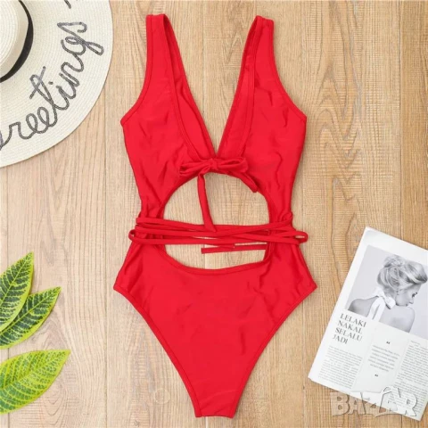 Ефектен цял бански наличен в 4 цвята, снимка 6 - Бански костюми - 50761237