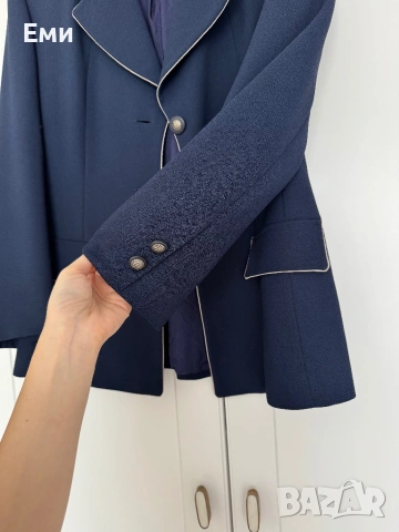 Тъмносиньо винтидж сако, снимка 2 - Сака - 54350119