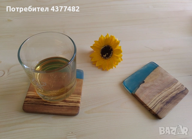 Подложки за чаши от масивно дърво и епоксидна , снимка 2 - Чаши - 53880097