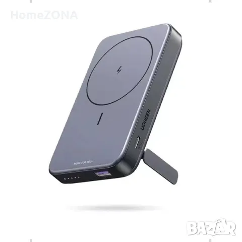 Външна батерия UGREEN Wireless 15W, 10000 mAh, 20W, USB-A, USB-C, сив