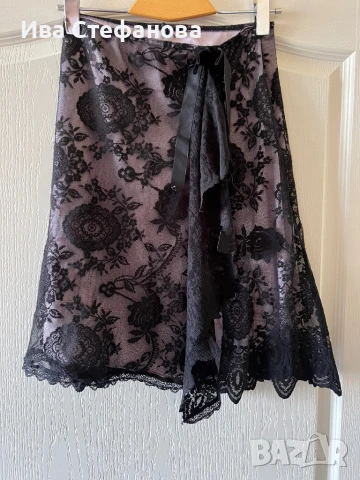 Нова елегантна черна официална парти коктейлна дантелена дантела пола 