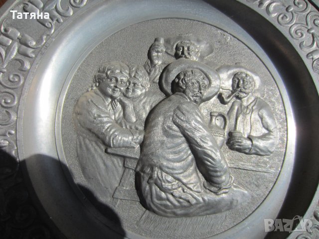 Кристални канички за съхранение на дестилиран  алкохол,ХАЛБИ„ „КАНА„ И  ЧИНИЯ ЗА СТЕНА ОТ ZINK, снимка 10 - Декорация за дома - 31866623