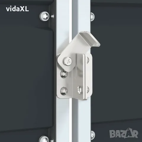 vidaXL Навес за 2 коша на колела, aнтрацит, 144x81x113 см, стомана, снимка 9 - Кошове за боклук и контейнери - 56147459