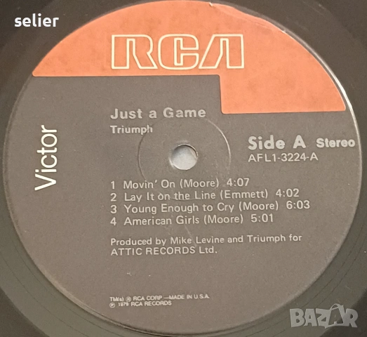 Triumph  ‎– Just A Game Издание 🇺🇸 USA 1979г -Gatefold Стил:HARD ROCK Състояние на винила:като зву, снимка 4 - Грамофонни плочи - 53235863
