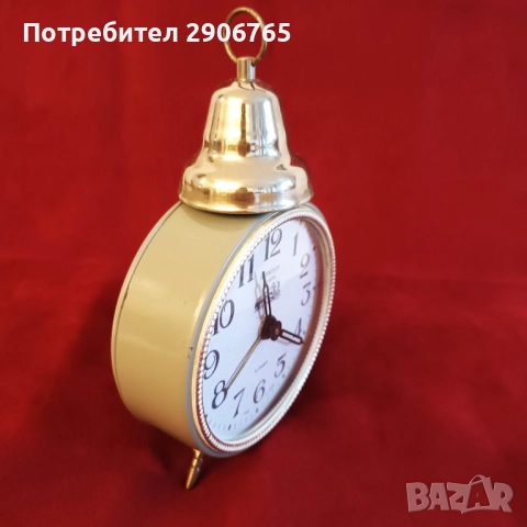 Часовник будилник Янтар с кабанка работещ, снимка 4 - Антикварни и старинни предмети - 52170980