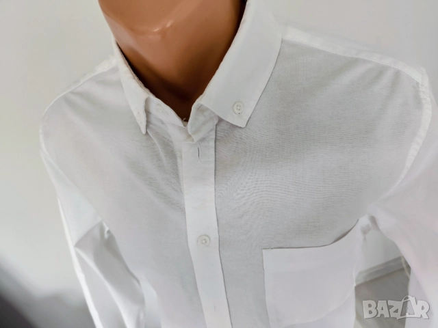 Мъжка риза бяла М нова, снимка 3 - Ризи - 49607459