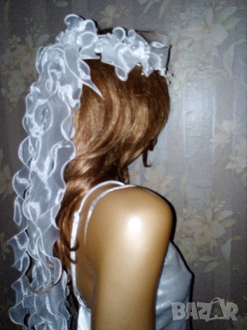 Ефектно венче  с перли и спираловидни ленти за сватба или моминско парти, снимка 13 - Сватбени аксесоари - 31099277