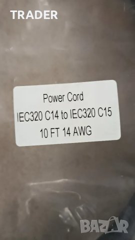 Power cable  cord захранващ кабел удължител  C14 to C15 , 3m, снимка 2 - Резервни части за телефони - 45504728