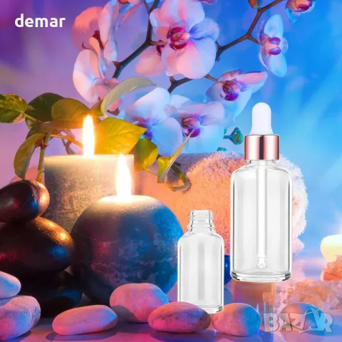 Apstaqeoo 2 бр. 50 мл прозрачни стъклени бутилки с капкомер, снимка 6 - Други стоки за дома - 49915582