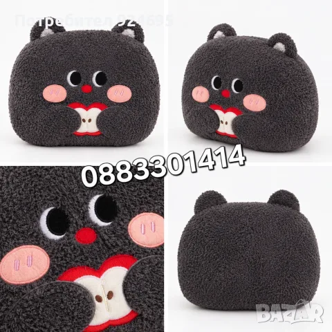 Плюшена възглавница Коте 40см , снимка 3 - Плюшени играчки - 56238087