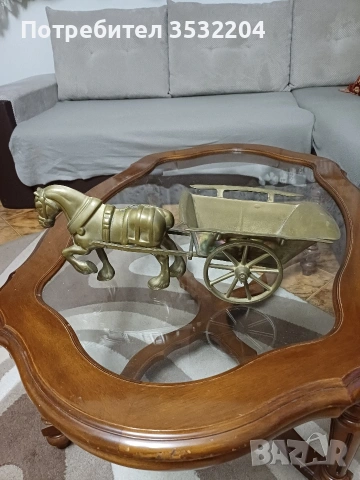 Бронзов кон и каруца, снимка 2 - Антикварни и старинни предмети - 53249989